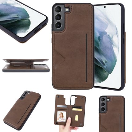 Hard Case With Leather Card Clots For Samsung