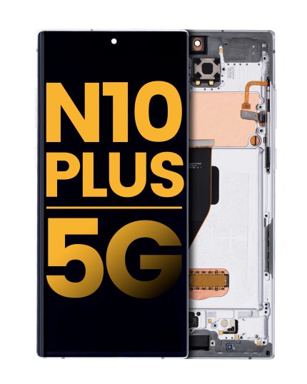 OLED Assembly With Frame Compatible For Samsung Galaxy Note 10 Plus / 5G (Refurbished) (Aura White)