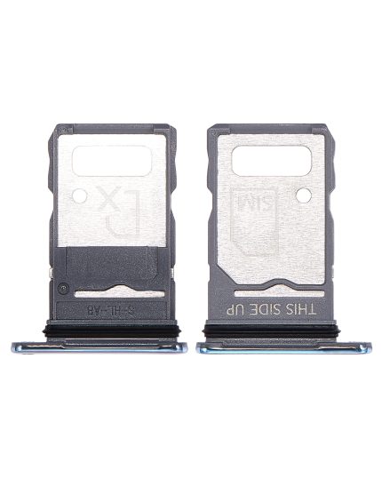 Single Sim Card Tray Compatible For Motorola Edge 20 Pro (XT2153-1 / 2021) (Blue Vegan Leather)