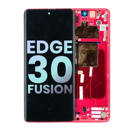 OLED Assembly With Frame Compatible For Motorola Moto Edge 30 Fusion (XT2243 / 2022) (Genuine OEM) (Viva Magenta)