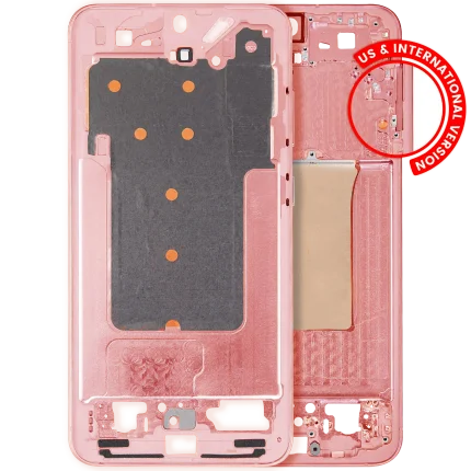 Mid-Frame Housing Compatible For Samsung Galaxy S25 Plus 5G (US & International Version) (Coral Red)
