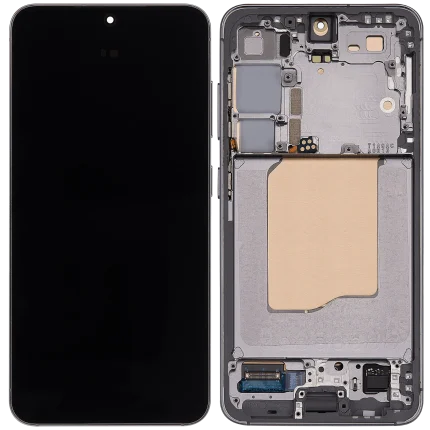 OLED Assembly With Frame Compatible For Samsung Galaxy S25 5G (US & International) (Refurbished) (Silver Shadow)