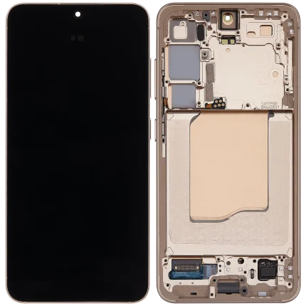 OLED Assembly With Frame Compatible For Samsung Galaxy S25 5G  (US & International Version) (Refurbished) (Pink Gold)