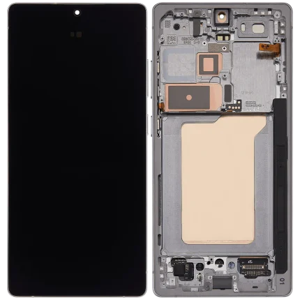 OLED Assembly With Frame Compatible For Samsung Galaxy S25 Ultra 5G (Service Pack )(US & International) (Titanium White Silver)