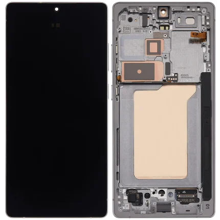 OLED Assembly With Frame Compatible For Samsung Galaxy S25 Ultra 5G (Refurbished) (US & International) (Titanium White Silver)