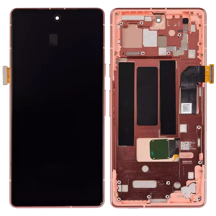 OLED Assembly With Frame (With Finger Print Scanner) Compatible For Google Pixel 7a 5G (Refurbished) (Coral)