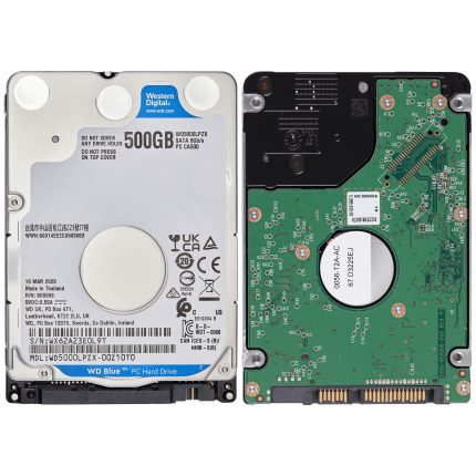Internal Hard Drive 2.5" HDD - 500GB, 5400 RPM (7MM) (WD Blue) (OEM Grade A)