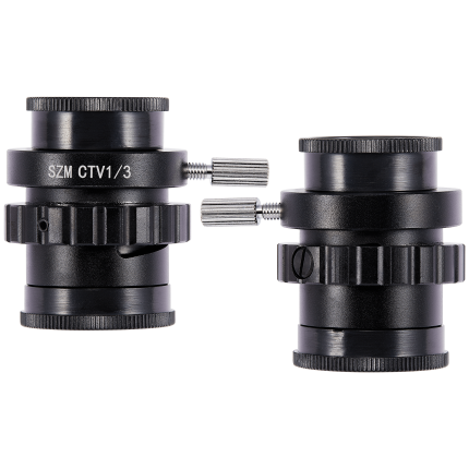 Microscope Accessories Kit SZM CTV 1/2 1/3 Adapter 0.3X 0.5X C Mount Lens Adapter for Trinocular Stereo Microscope Camera Microscope Slides (CTV 1-3)