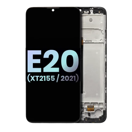 LCD Assembly With Frame Compatible For Motorola Moto E20 (XT2155 / 2021) (Genuine OEM) (Black)