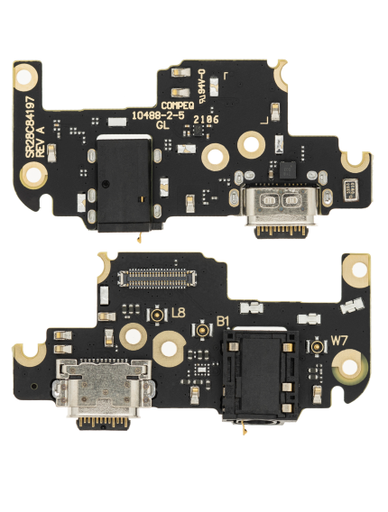 Charging Port Flex Cable With Headphone Jack Compatible For Motorola Moto One 5G Ace (XT2113-2 / -5 / 2021) (Genuine OEM)