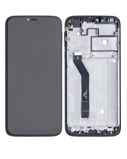 LCD Assembly With Frame Compatible For Motorola Moto G7 Power (XT1955-1/2/4/7 / 2019) (International Version) (154MM) (Refurbished) (Ceramic Black)