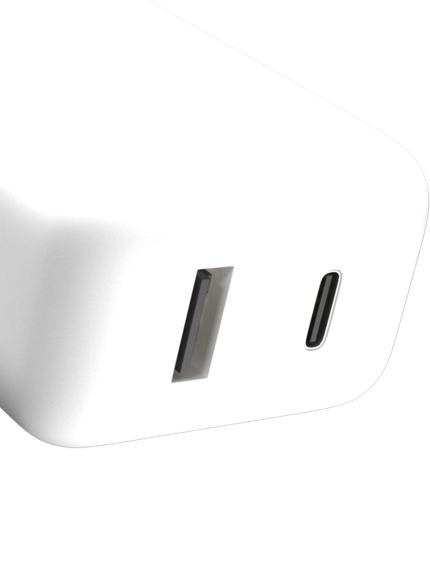 2 Plug - 20W USB Type C And USB Type A Wall Power Adapter (EzeePro)
