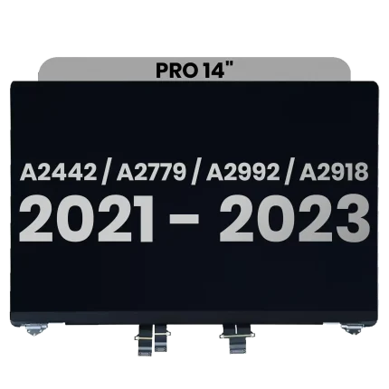 Complete LCD Display Assembly Compatible For MacBook Pro 14" (A2442 / Late 2021) / (A2779 / Late 2023 ) / (A2992 / Late 2023) / (A2918 / Late 2023) (Used OEM Pull: Grade B) (Space Gray)