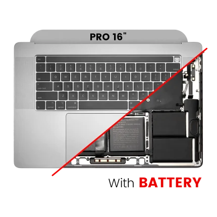 Top Case Assembly With Battery And Keyboard Compatible For MacBook Pro 16" (A2141 / Mid 2019) (US English) (Used OEM Pull: Grade B/C) (Space Gray)
