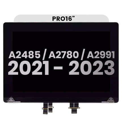 Complete LCD Display Assembly Compatible For MacBook Pro 16" (A2485 / Late 2021) / (A2780 / Late 2023 / (A2991 / Late 2023)  (Used OEM Pull: Grade B) (Silver)