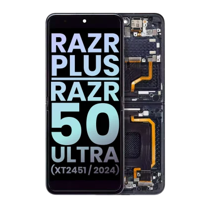 Main OLED Assembly Compatible For Motorola Razr Plus / Razr 50 Ultra (XT2451 / 2024) (Genuine OEM) (Midnight Blue)