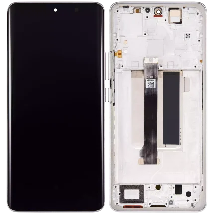 OLED Assembly With Frame Compatible For Xiaomi Redmi Note 13 Pro Plus (Refurbished) (White)