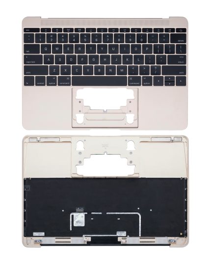 Top Case With Keyboard And Microphone Compatible For MacBook Retina 12" (A1534 / Early 2015) (US English) (Used OEM Pull: Grade New) (Gold)