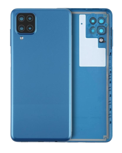 Back Cover Glass With Camera Lens Compatible For Samsung Galaxy A12 Nacho (A127 / 2021) (Service Pack) (Blue)