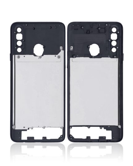 Mid-Frame Housing Compatible For Samsung Galaxy A20S (A207 / 2019) (Aftermarket Plus) (Black)