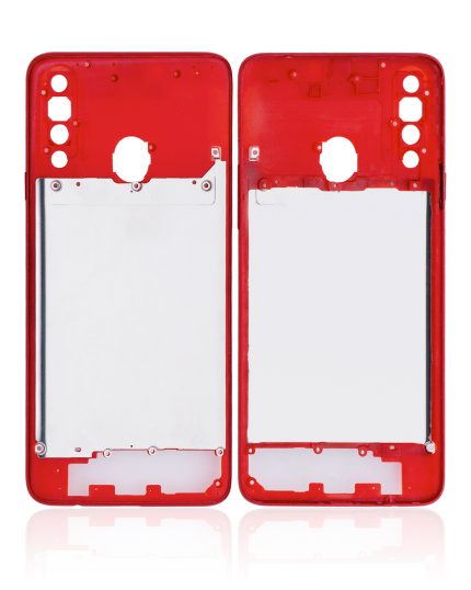 Mid-Frame Housing Compatible For Samsung Galaxy A20S (A207 / 2019) (Aftermarket Plus) (Red)