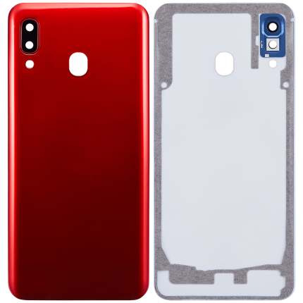 Back cover Glass With Camera Lens Compatible For Samsung Galaxy A30 (A305 / 2019) (Aftermarket Plus) (Red)