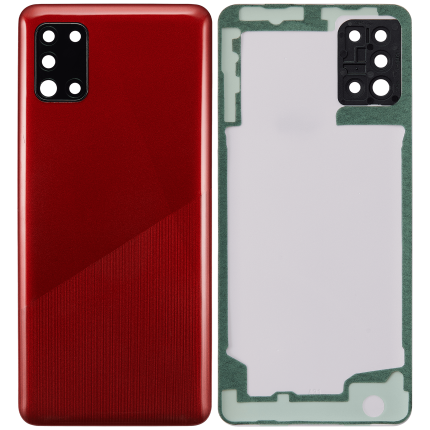Back cover Glass With Camera Lens Compatible For Samsung Galaxy A31 (A315 / 2020) (Aftermarket Plus) (Prism Crush Red)