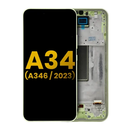 OLED Assembly With Frame Compatible For Samsung Galaxy A34 5G (A346 / 2023) (Refurbished) (Lime)