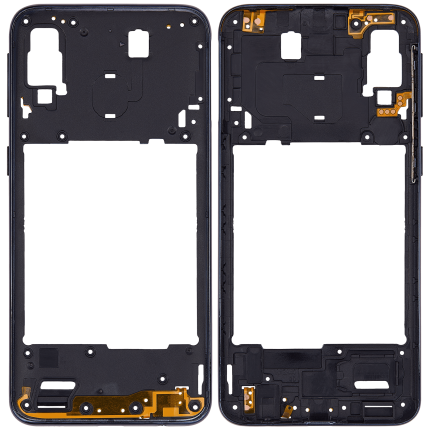 Mid-Frame Housing Compatible For Samsung Galaxy A40 (A405 / 2019) (Aftermarket Plus) (Black)