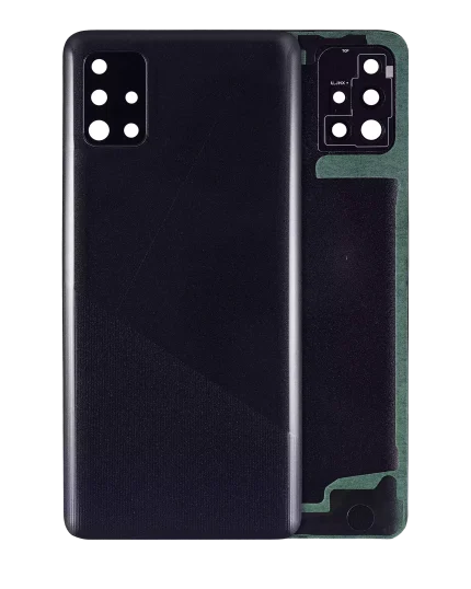 Back Cover Glass With Camera Lens Compatible For Samsung Galaxy A51 4G (A515 / 2019) (Service Pack) (Prism Crush Black)