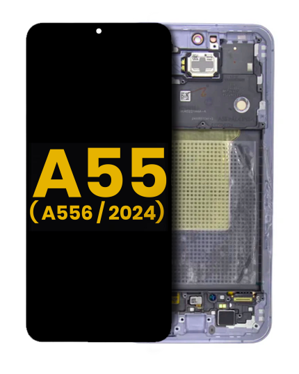 OLED Assembly With Frame Compatible For Samsung Galaxy A55 (A556 / 2024) (Refurbished) (Lilac)