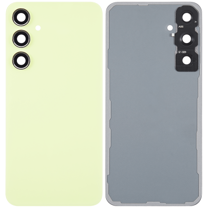 Back Cover Glass With Camera Lens Compatible For Samsung Galaxy A55 5G (A556 / 2024) (No Logo) (Aftermarket Plus) (Lemon)