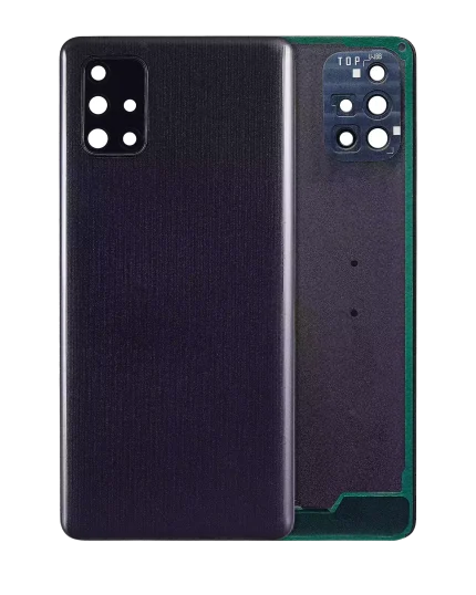 Back Cover Glass With Camera Lens Compatible For Samsung Galaxy A71 (A715 / 2020) (Service Pack) (Black)