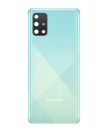 Back Cover Glass With Camera Lens Compatible For Samsung Galaxy A71 (A715 / 2020) (Service Pack) (Prism Crush Blue)