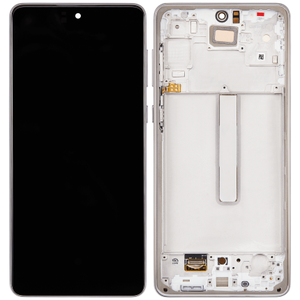 OLED Assembly With Frame Compatible For Samsung Galaxy A73 (A735 / 2022) (Refurbished) (White)