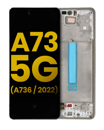 OLED Assembly With Frame Compatible For Samsung Galaxy A73 5G (A736 / 2022) (Refurbished) (White)