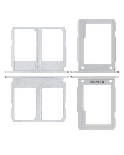 Dual Sim Card Tray Compatible For Samsung Galaxy A9 Pro (A910 / 2016) (White) (2 Piece Set)