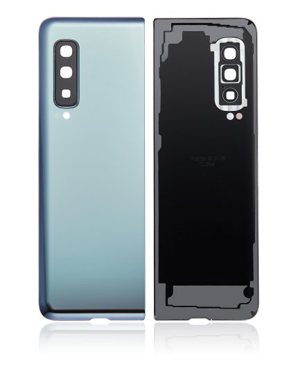 Back Cover Glass With Camera Lens Compatible For Samsung Galaxy Fold 4G (F900) (Premium) (Space Silver)