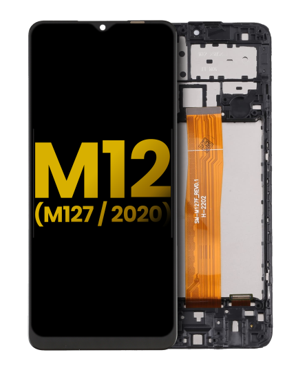LCD Assembly With Frame Compatible For Samsung Galaxy M12 (M127 / 2020) (Refurbished) (All Colors)