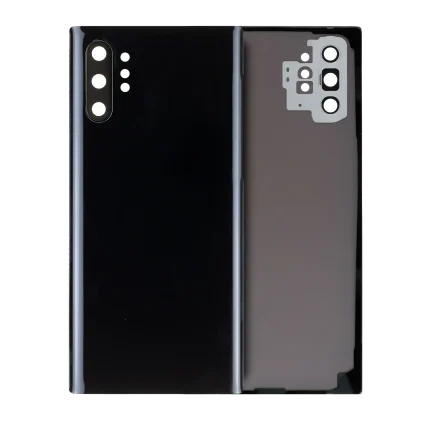 Back Cover Glass With Camera Lens Compatible For Samsung Galaxy Note 10 Plus / 5G (No Logo) (Aftermarket Plus) (Aura Black)
