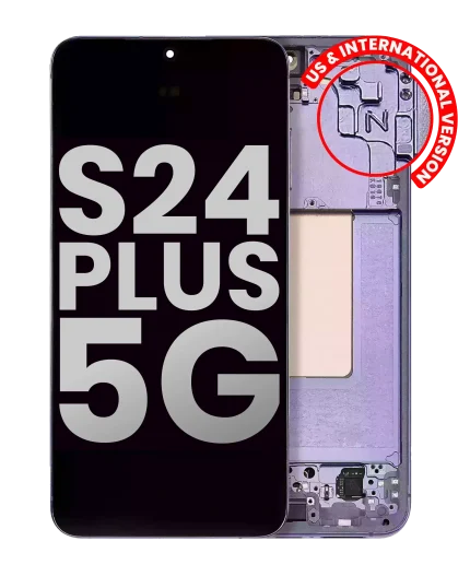 OLED Assembly With Frame Compatible For Samsung Galaxy S24 Plus 5G (US & International Version) (Used OEM Pull: Grade B/C) (Cobalt Violet)