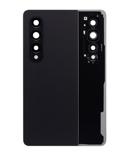 Back Cover Glass With Camera Lens Compatible For Samsung Galaxy Z Fold 4 (Service Pack) (Phantom Black)