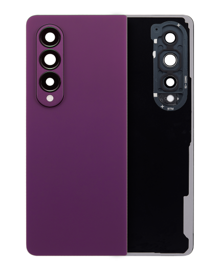 Back Cover Glass With Camera Lens Compatible For Samsung Galaxy Z Fold 4 (Service Pack) (Burgundy)
