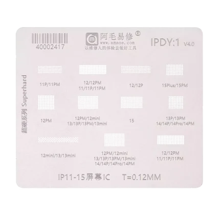 LCD Screen IC BGA Reballing Stencil for iPhone 11-15(Amaoe)