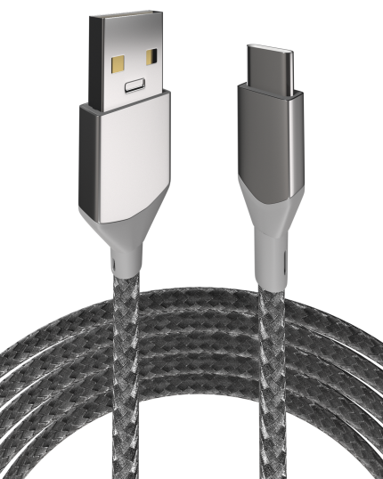 3 ft USB Type C To USB Type A Cable (EzeePro) (Infinity) (Silver)