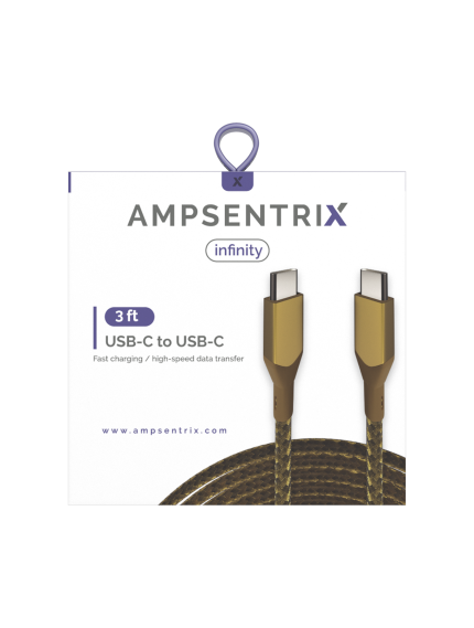 3 ft USB Type C To USB Type C Cable (EzeePro) (Infinity) (Gold)