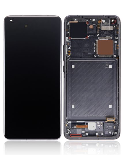 OLED Assembly With Frame Compatible For Xiaomi Mi 11 Pro / Mi 11 Ultra (Refurbished) (Black)