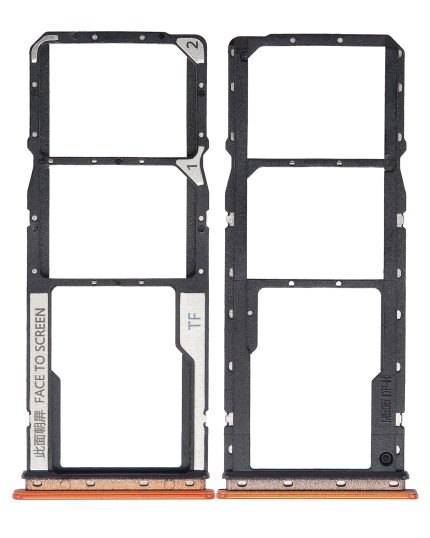 Dual Sim Card Tray Compatible For Xiaomi Redmi 9C / 9A (Orange)