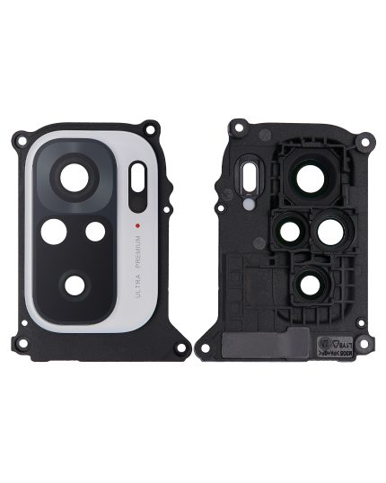 Back Camera Lens With Bracket / Bezel Compatible For Xiaomi Redmi Note 10 (Pebble White)