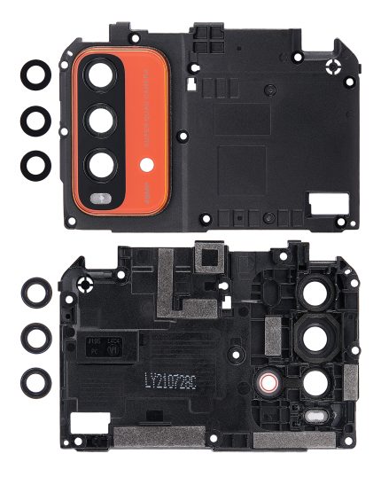 Back Camera Lens With Bracket / Bezel Compatible For Xiaomi Redmi Note 9 4G (Orange)